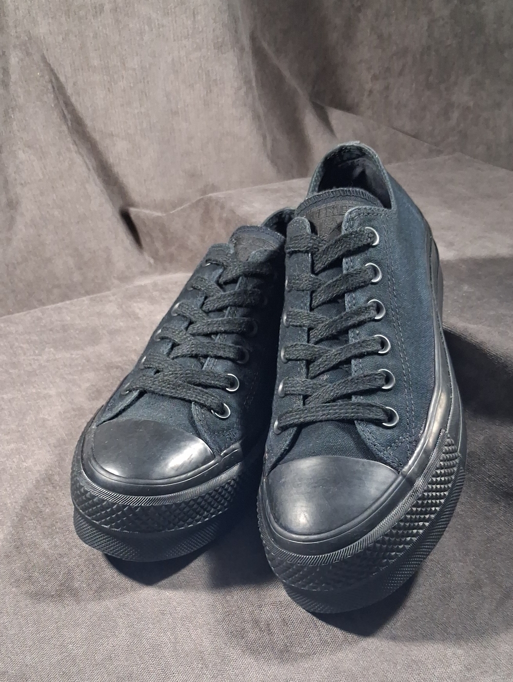 Converse Chuck Taylor All Star Ox Low Triple Black Platform Sneakers G US 8.5